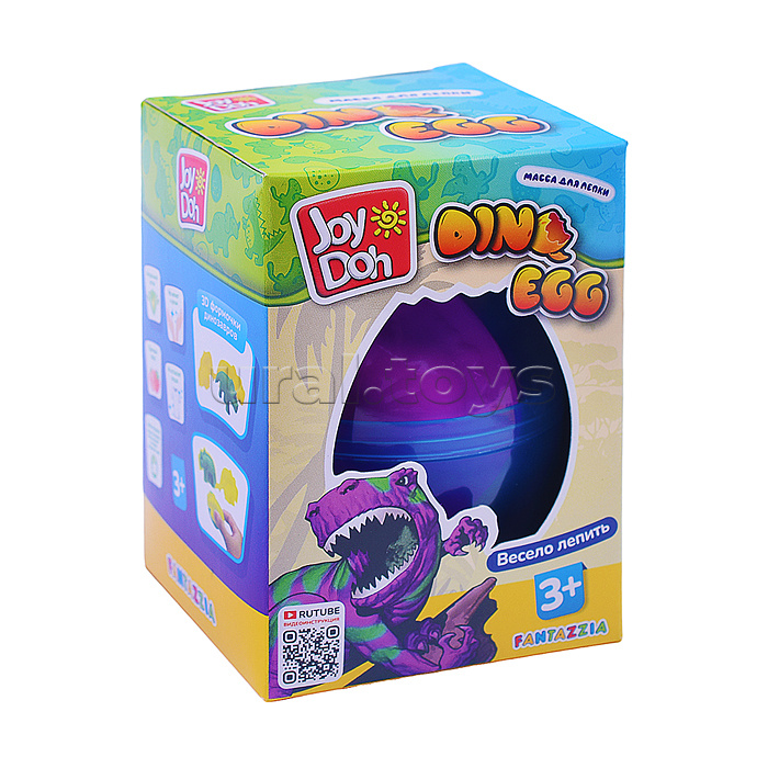 Масса для лепки набор Dino egg - Яйцо динозавра, 3D формы, 2 пакетика с тестом, (2 x 20 г.) Масса для лепки набор Dino egg - Яйцо динозавра, 3D формы, 2 пакетика с тестом, (2 x 20 г.)