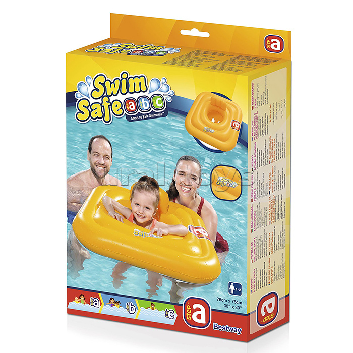 Плотик для плавания Swim Safe, ступень «A», c сиденьем и спинкой, 76 х 76 см, 32050 Bestway