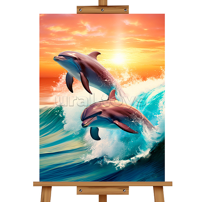 Набор для рисования "Картина по номерам 30х40см. Дельфины"