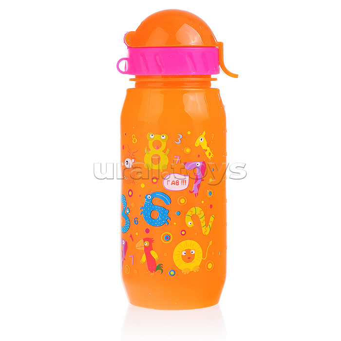 Бутылочка для воды и других напитков "Буквы и Цифры", 400 ml., в ассортименте