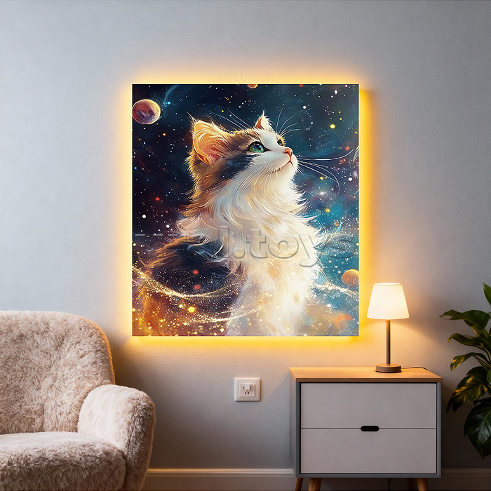 Мозаика алмазная "Белая грудка" (светится в темноте) 40*30 см.
