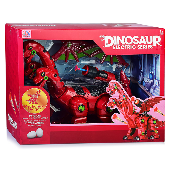 Динозавр (свет, звук) на батарейках в коробке
