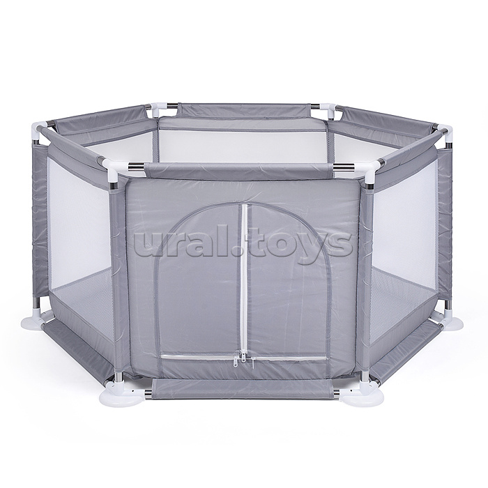 Манеж детский шестигранный (113*130*65) цвет серый в пакете