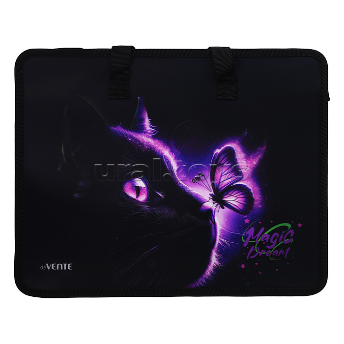 Папка для тетрадей, ИЗО и технологии 3D  "Magic Dream"A4 (33,5x26x10 см) с текстильным расширением 10 см, на молнии сверху, пластик 500 мкм, текстильные ручки, в пластиковом пакете