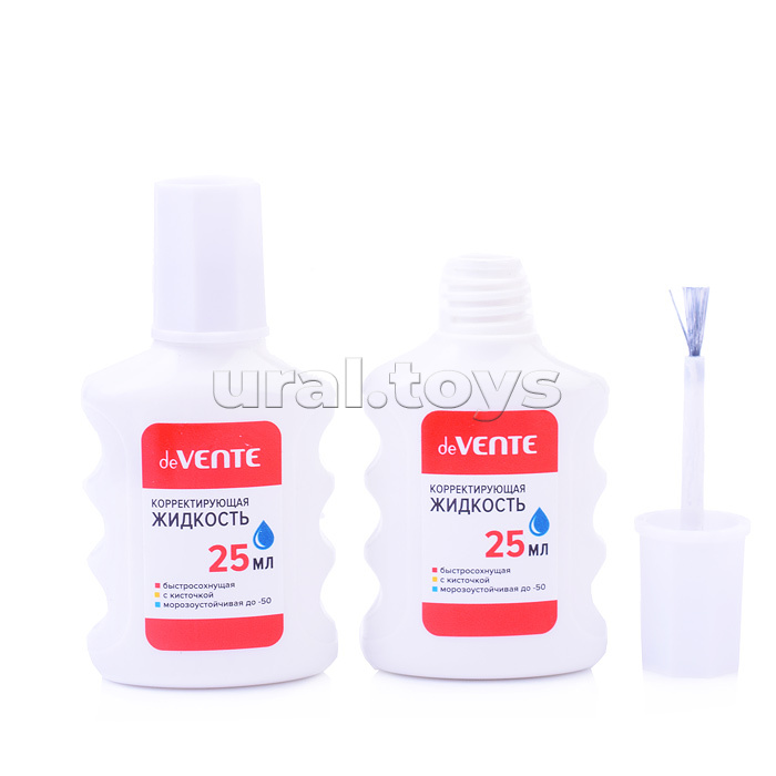 Корректирующая жидкость, 25 мл, быстросохнущая, в бутылочке с кисточкой, в картонном дисплее