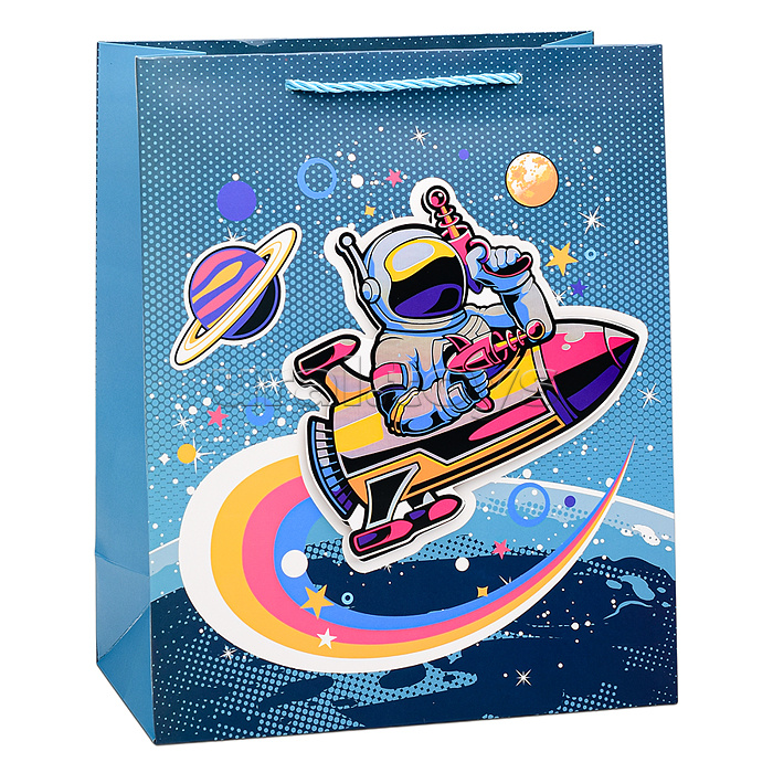 Пакет подарочный "Energetic astronaut" 26х32х12 см Пакет подарочный "Energetic astronaut" 26х32х12 см