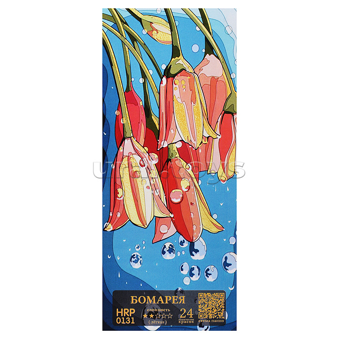 Картина по номерам 35х88 "Панно. Бомарея" с поталью (24 цвета)