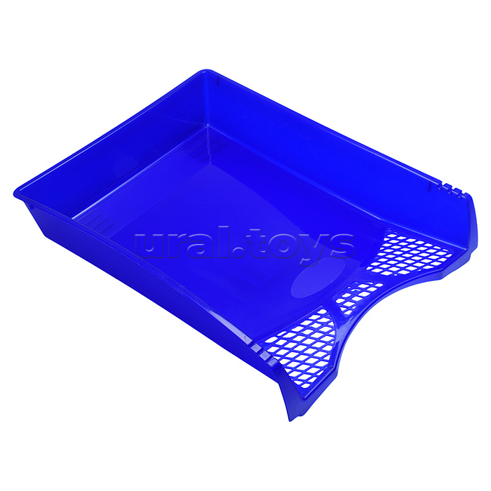 Лоток для бумаг горизонтальный "Simple" размер 33x26x6 см, непрозрачный синий