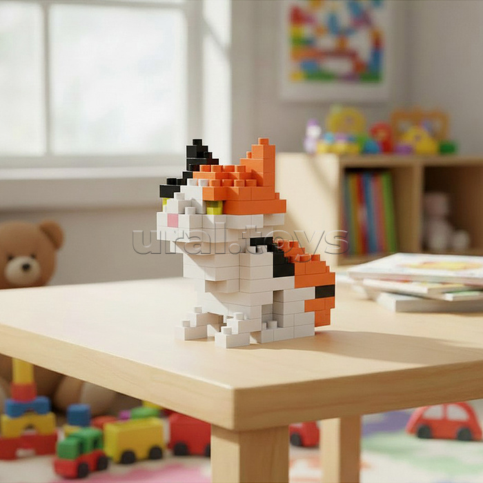 Конструктор "Тёхцветная кошка" 3D, в коробке