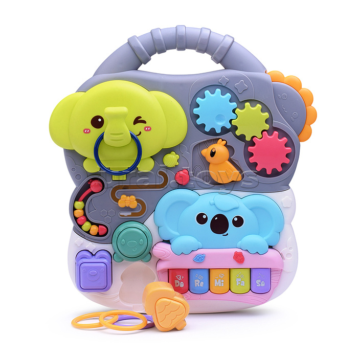 Игровой центр-Каталка "Слоник и коала" цвет серый, в коробке