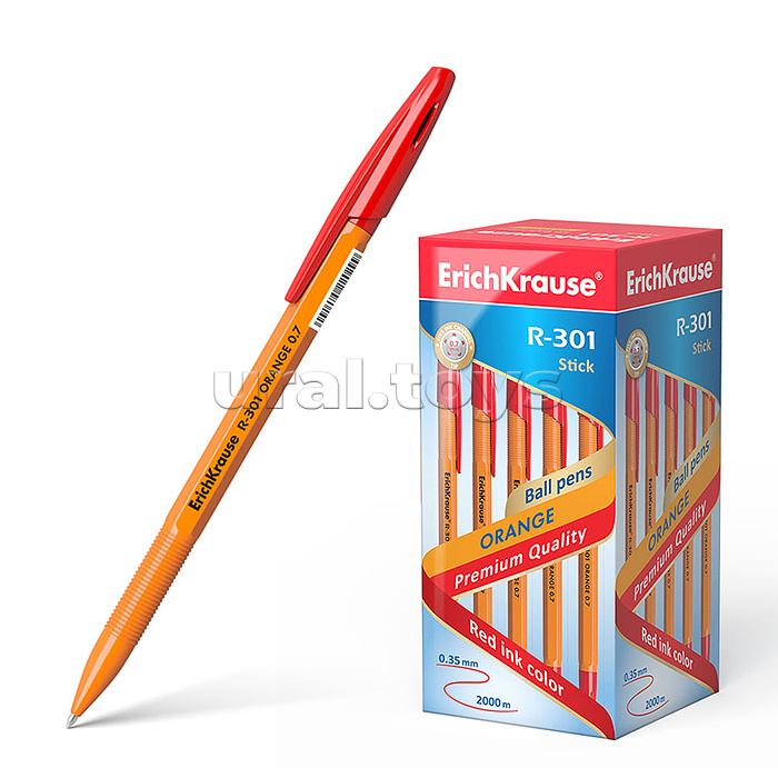 Ручка шариковая Stick Orange 0.7, цвет чернил красный