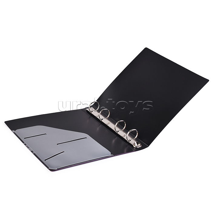 Папка на кольцах "Esthetics" A5 (200x225x35 мм) 4 кольца Ø 30 мм, полипропилен 1000 мкм, фактура "soft-touch" для бумажных блоков и вкладышей, внутренний карман 160 мкм, индивидуальная упаковка, непрозрачная лавандово-пепельная