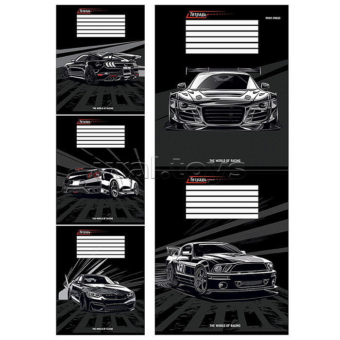 Тетрадь 12л. косая линия "Микс авто"