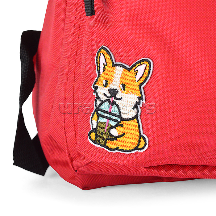 Рюкзак "Corgi" подростковый 40x29x17 см (14 л) 250 г, 1 отделение на молнии, 1 передний карман, вышивка, красный