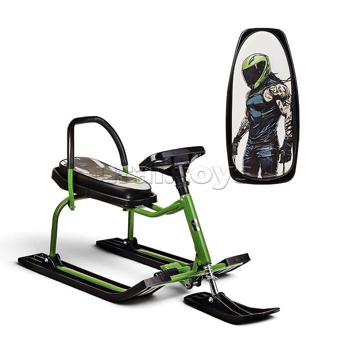 Игрушка Снегокат детский 208 "Auto Car" с высокой рамой и со спинкой (MotoGreen)