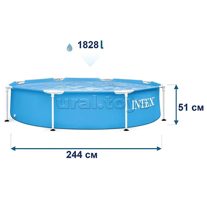 Бассейн каркасный Metal Frame, 244 х 51 см, 28205NP INTEX
