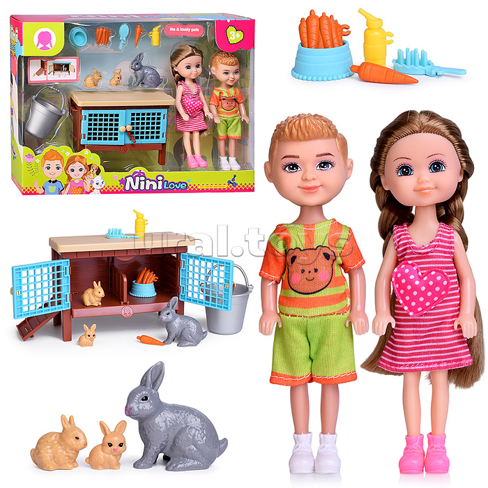 Кукла с аксессуарами "Rabbit care" в коробке