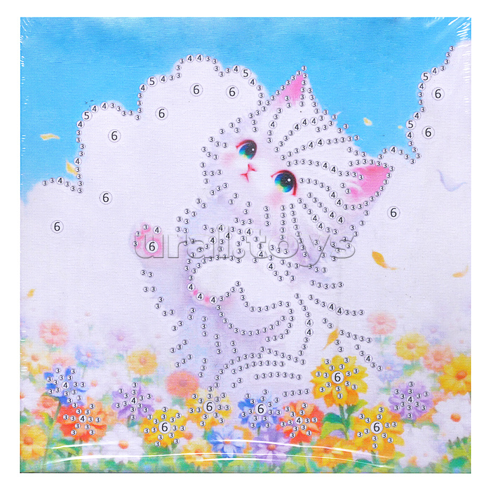 Мозаика алмазная "Игривый котенок" 20*20 см.