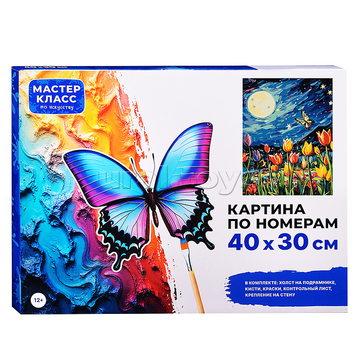 Набор для рисования "Картина по номерам 30х40 см. Цветы в ночном поле"