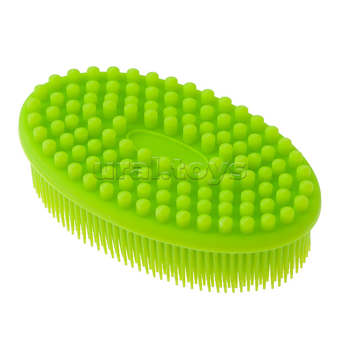 Губка для тела силиконовая овал, салатовая