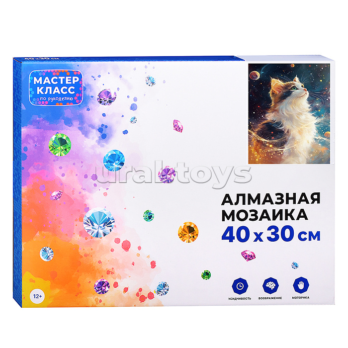 Мозаика алмазная "Белая грудка" (светится в темноте) 40*30 см.