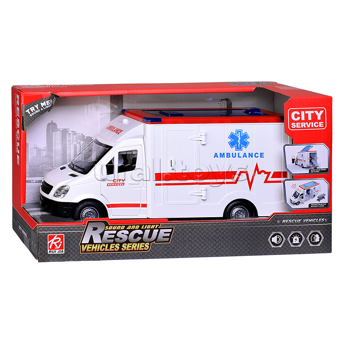 Машина "Rescue service" (свет, звук) цвет белый, в коробке
