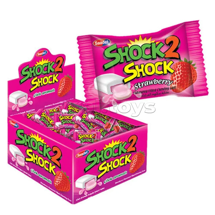 Жевательная резинка "Shock 2 shock" клубника  4гр (100шт)