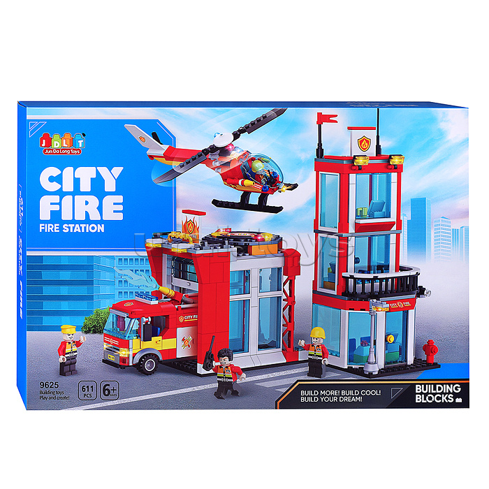 Конструктор "Пожарная станция" (611 дет.) в коробке