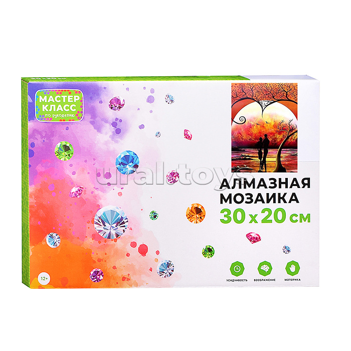 Мозаика алмазная "Закат" (с гирляндой) 20*30см.