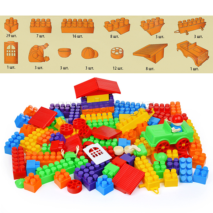 Игрушка-конструктор детский, набор "Автосервис", 100 деталей