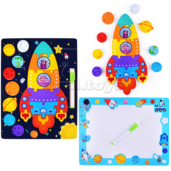 Пазл-вкладыш "Космическая ракета"