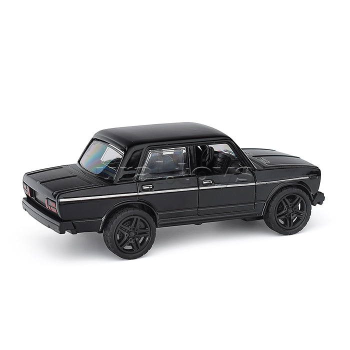 Чёрная инерционная машинка, квадратные фары, die-cast, 1:32, открывающиеся двери