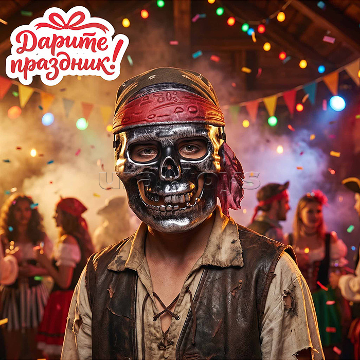 Карнавальная маска "Череп пирата"