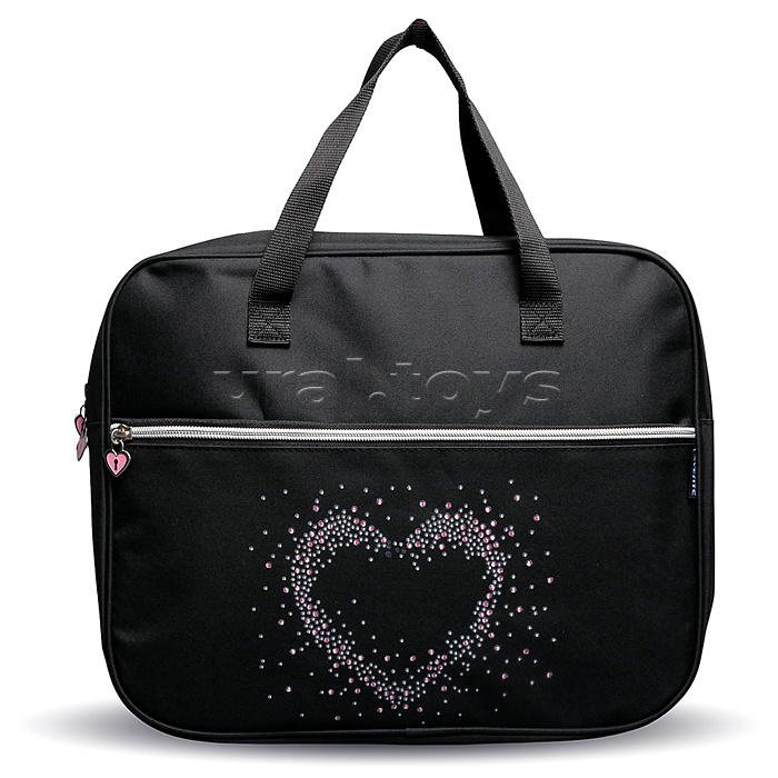 Папка для тетрадей, ИЗО и технологии "My Heart" A4 (36x28x8 см), плотный износостойкий полиэстер с водоотталкивающей пропиткой, отделение на молнии с внутренним карманом, внешний карман на молнии, с текстильным расширением 8 см, с текстильными ручками уве