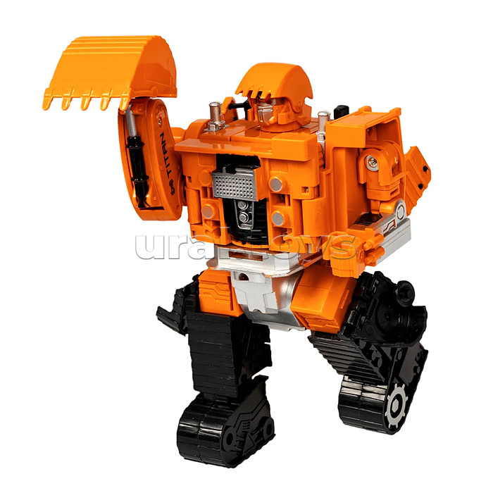 Трансформер 2в1 "Робот-строительная техника" Экскаватор гусеничный, метал. детали