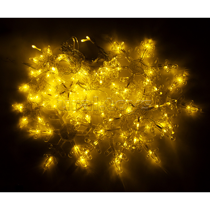 Электрогирлянда интерьерная "Звёздочки и снежинки" тёплый свет