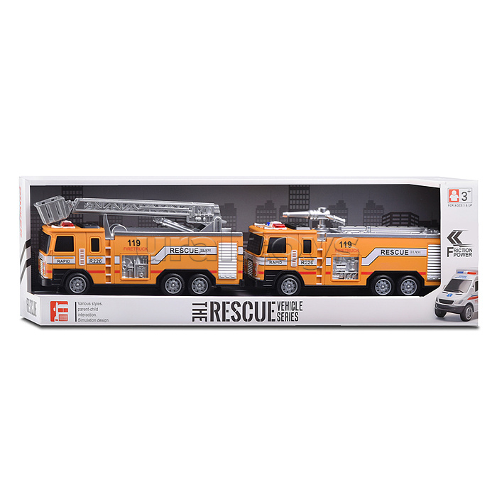 Набор машин "Пожарный транспорт" (инерционные) в коробке