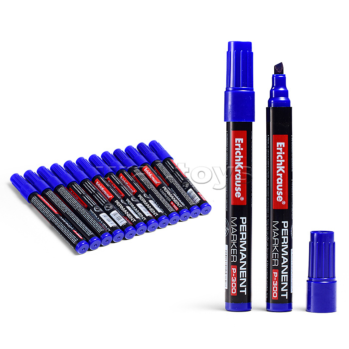 Перманентный маркер Р-300, цвет чернил синий, в пакете