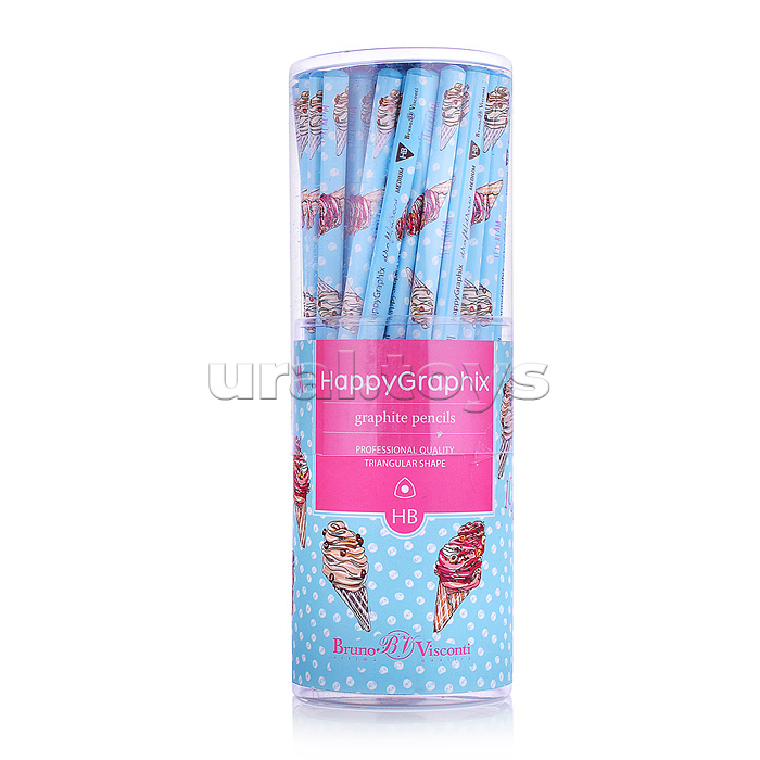 Карандаш чернографитный "HappyGraphix. Мороженое. Сахарный рожок" НВ