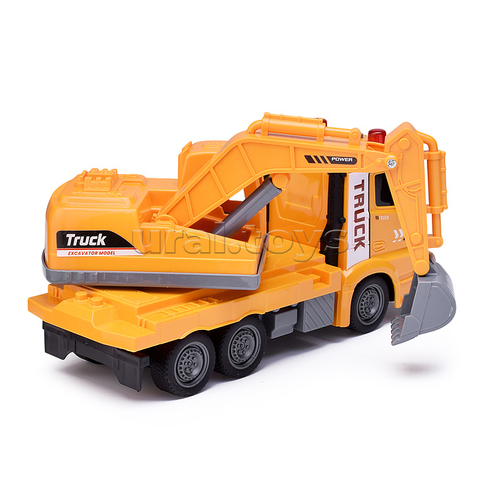 Машина "Автокран" с ковшом, на батарейках, в коробке