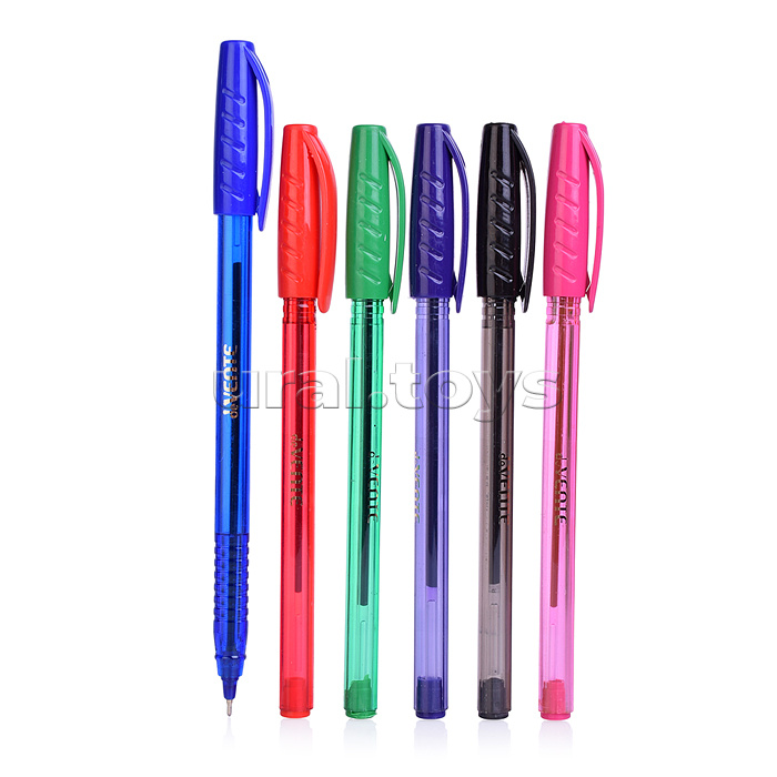 Набор ручек шариковых "Triolino Translucent" 6 цветов, серия Speed Pro, d=0,7 мм, ультра гладкое письмо, чернила на масляной основе, игольчатый пишущий узел, полупрозрачный трехгранный корпус, рифлёная грип-зона, сменный стержень, в картонной коробке
