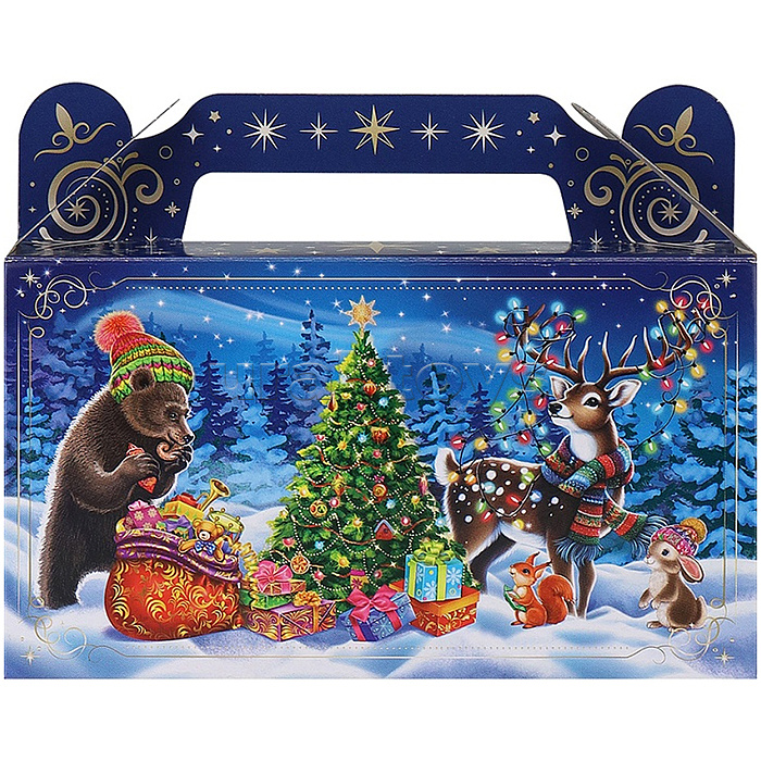 Коробка для конфет Сундучок "Лесной утренник" 500г