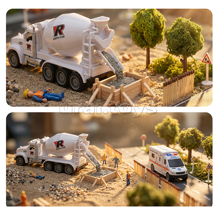 Набор машин "Рабочий транспорт" (инерционные) в коробке
