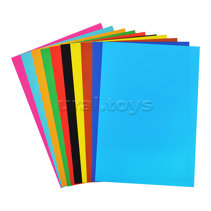 Набор цветного лак. картона и цветной мел. бумаги 20л 10цв.+10цв. А4ф 194х280мм в папке "Влад А4"