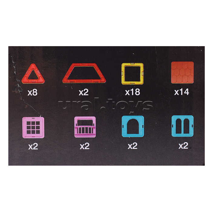 Конструктор магнитный "Цветные магниты" 50 дет., в коробке