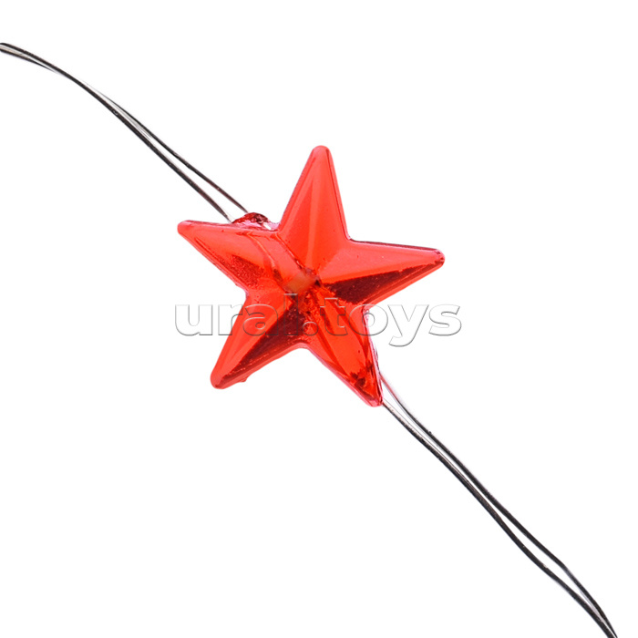 Электрогирлянда "Звезды" 3 м, 20ламп, батар., цветная