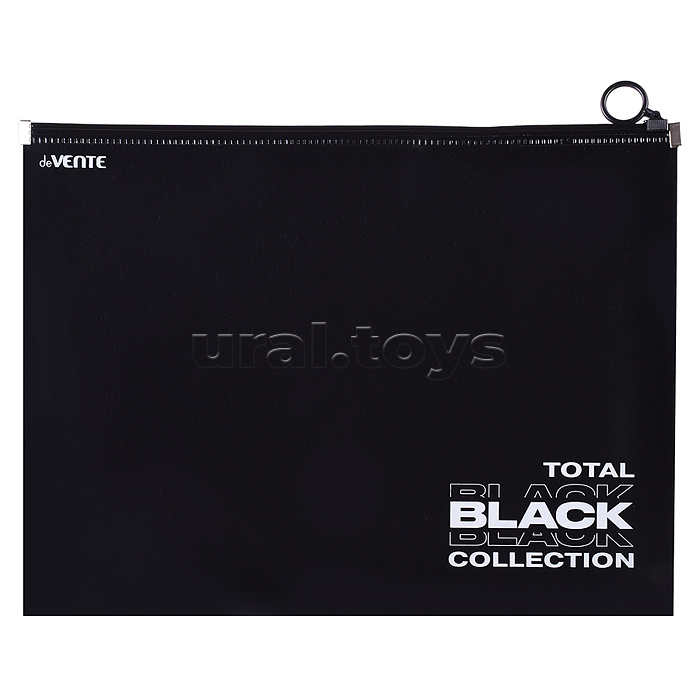 Папка на молнии с расширением "TOTAL BLACK" A4 (320x240х25 мм) 180 мкм, непрозрачная черная