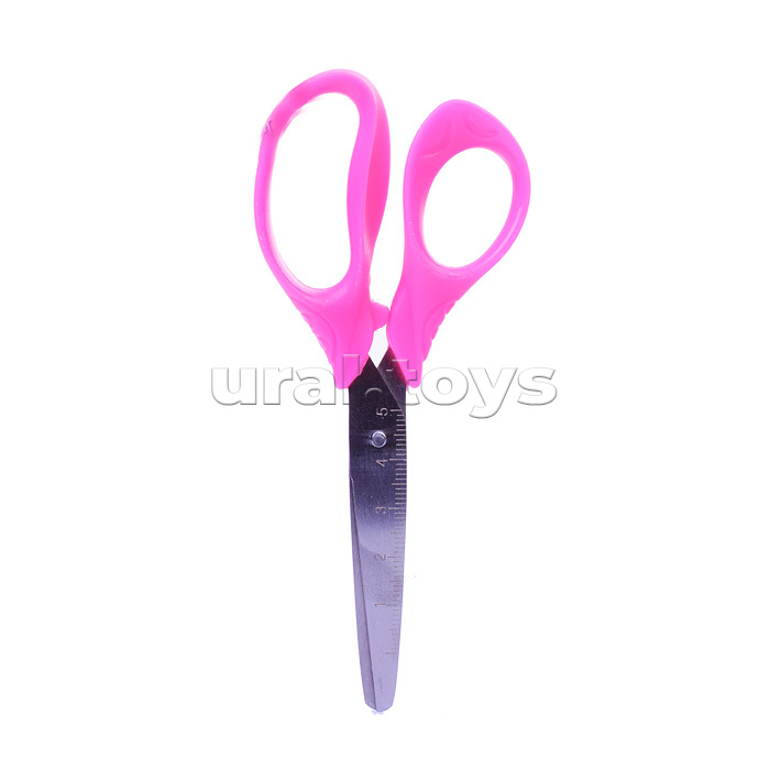 Ножницы детские "Cosmo Ergo Line" 13 см, с линейкой, эргономичные пластиковые кольца, в картонном дисплее, 3 цвета ассорти