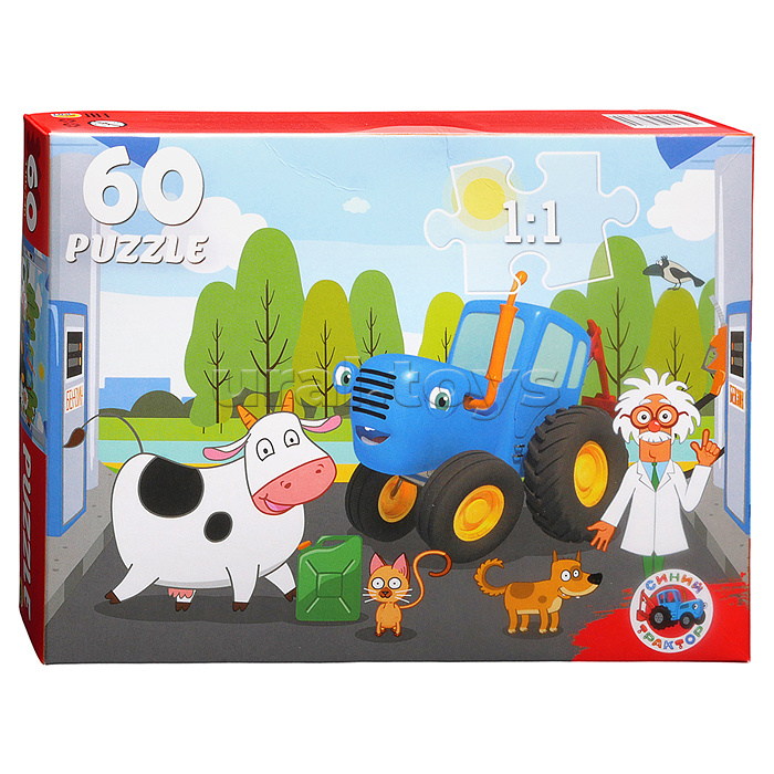 Пазлы 60 "Синий трактор"