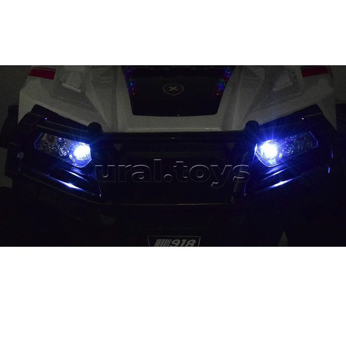 Электромобиль "Багги лайт" с р/у управлением, четырехколесный, двухместный, двойной привод (белый)